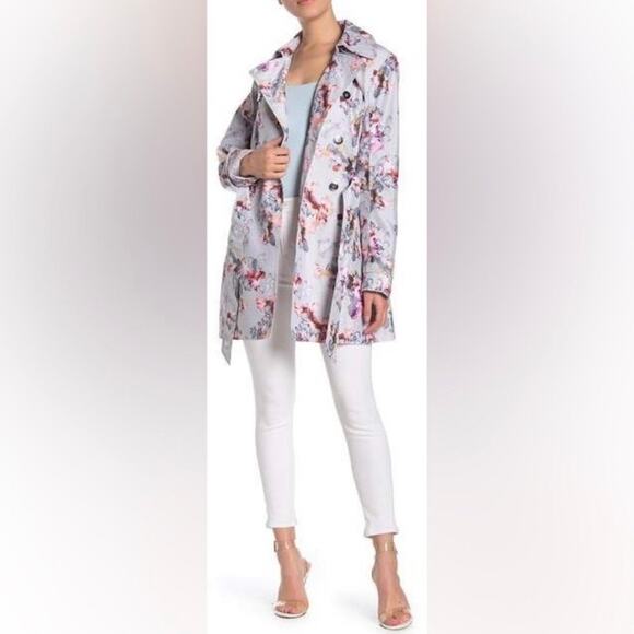 GUESS floral trench jacket NWT New size Small - Picture 12 of 13
